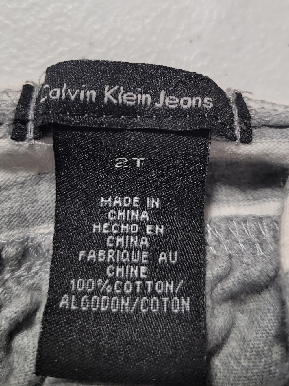 Calvin Klein Jeans Grey & White Striped Top with Pink Accents